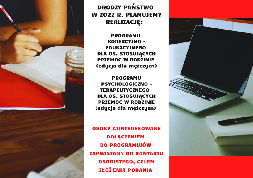 Grafika: Przedstawia realizację programów. Osoby zainteresowane dołączeniem zapraszamy do kontaktu osobistego w celu złożenia podania